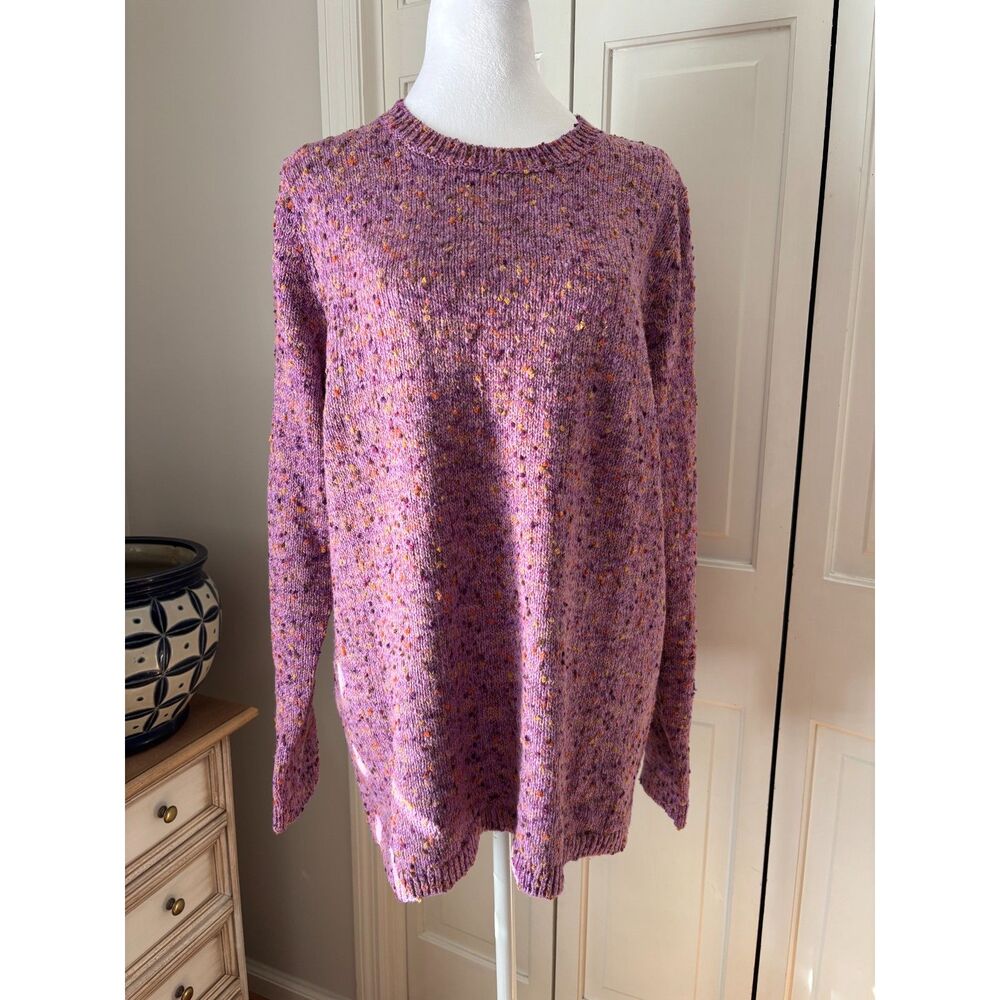 J.Jill NWT Pink Confetti Crewneck Sweater Large